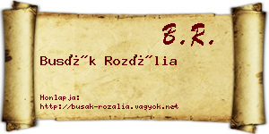 Busák Rozália névjegykártya